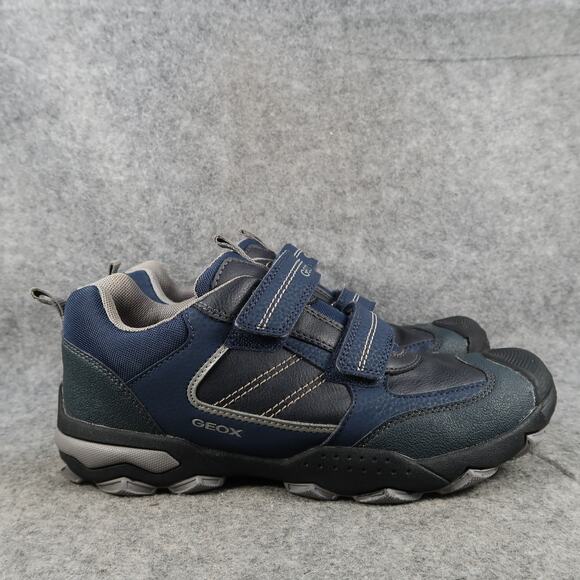 Geox Shoes Big Kids 6 Buller Sneakers Leather Double Strap Casual Athletic Blue - Picture 1 of 14